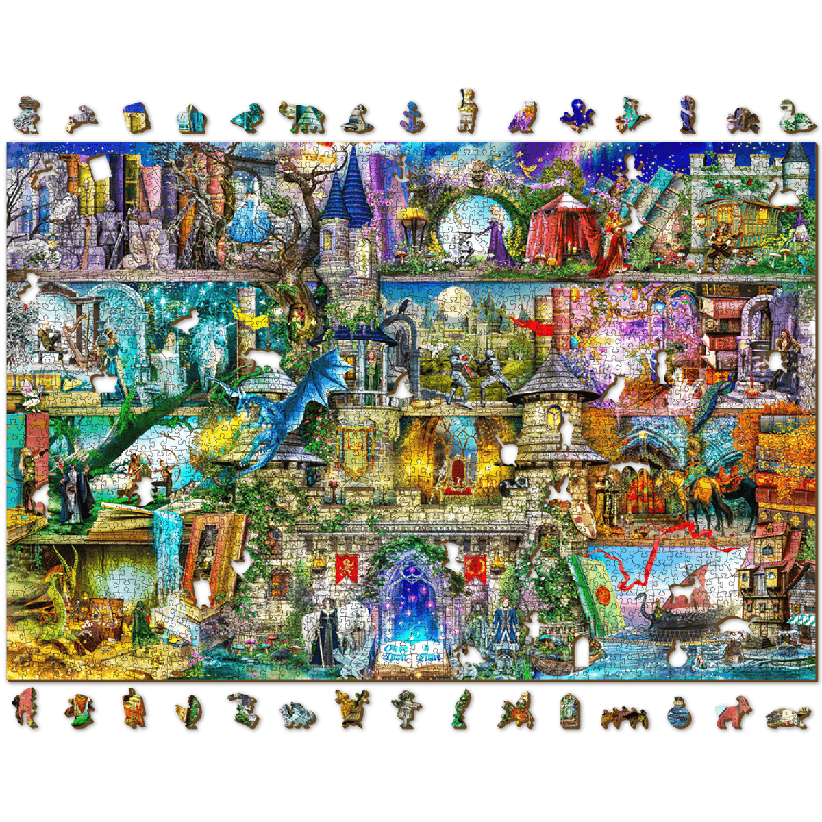 Puzzle Bibliothèque de contes de fées enchantée, 1 000 pieces