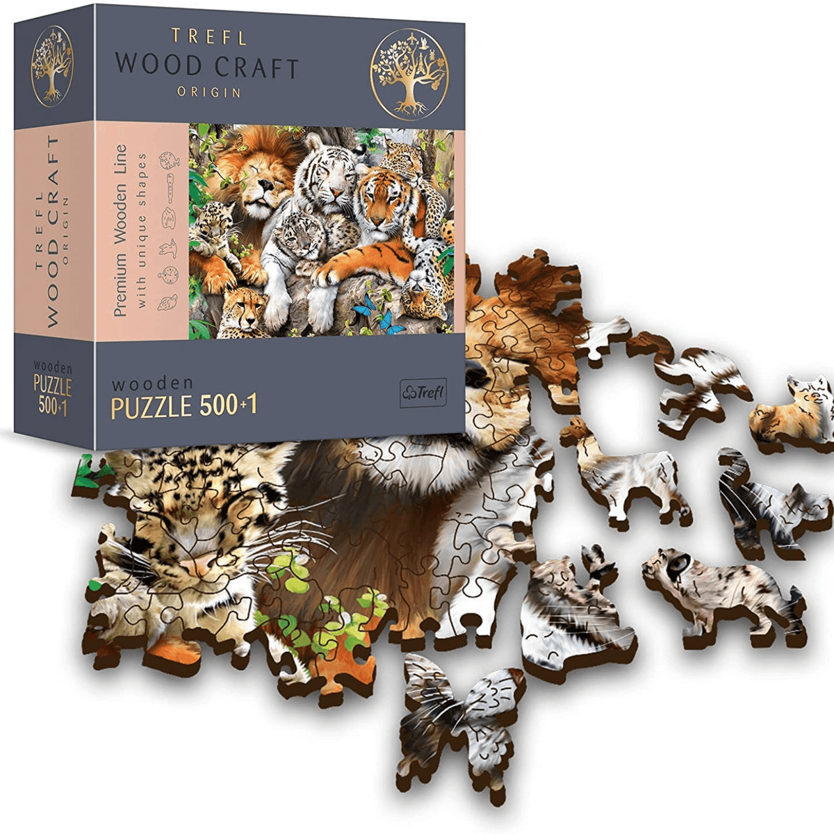Puzzle éducatif en bois à bouton – animaux de la jungle – Magasin